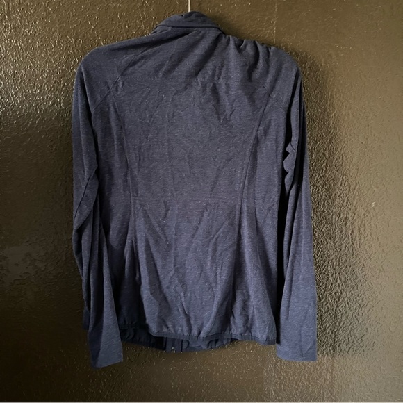 Blue Athletic Zip Up Jacket with Outside and Inside Pockets and Thumb Holes - Picture 8 of 8